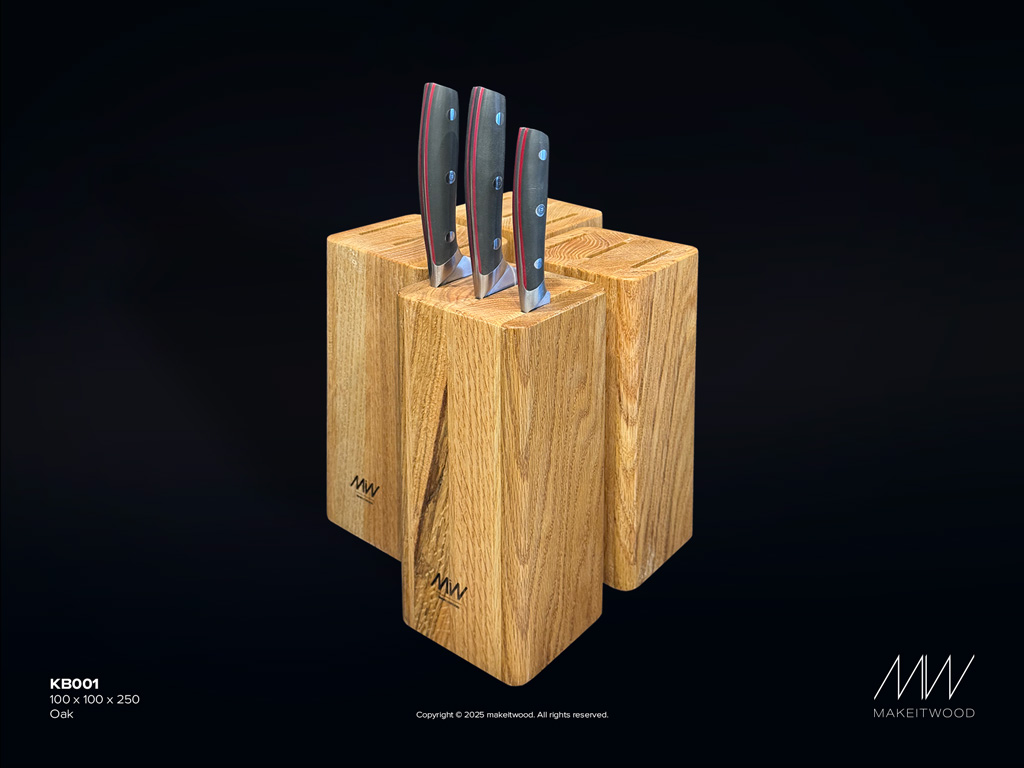 Oak knife block